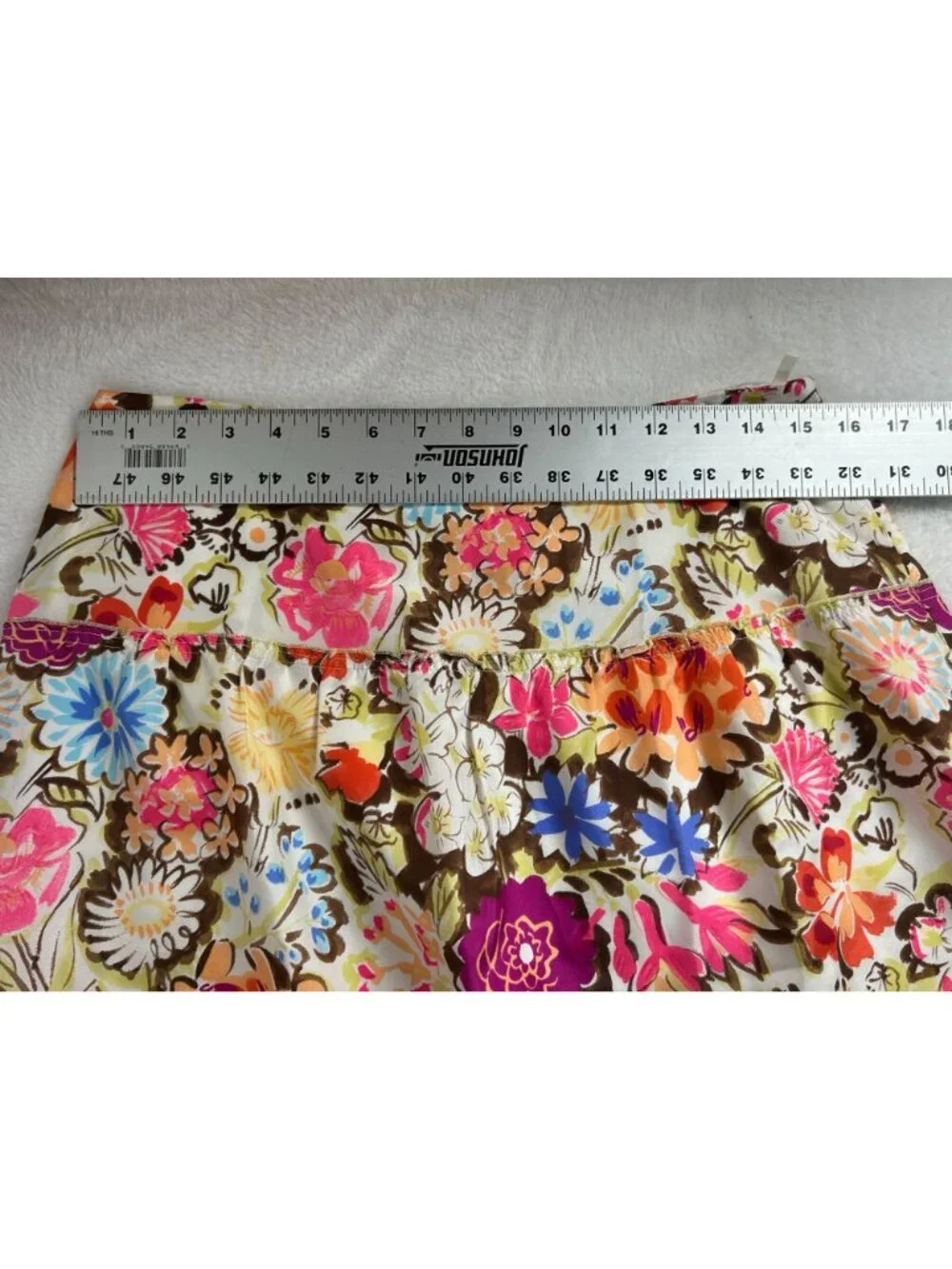 Sonia Bogner Women Floral Print Silk A-Line Skirt Size 8 Multicolor Lined Casual